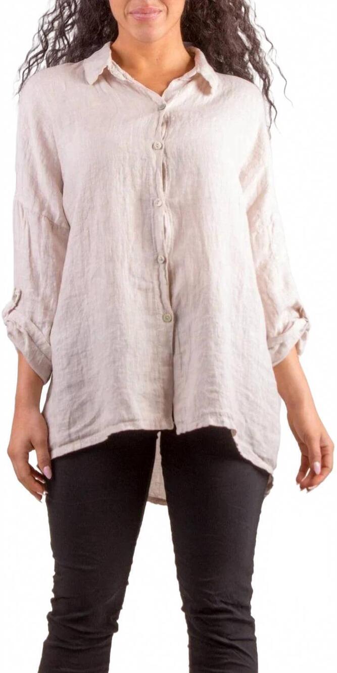 NEW GIGI MODA terina linen shirt in beige